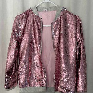 EGG New York Jayda Sequin Jacket - Pink & Silver